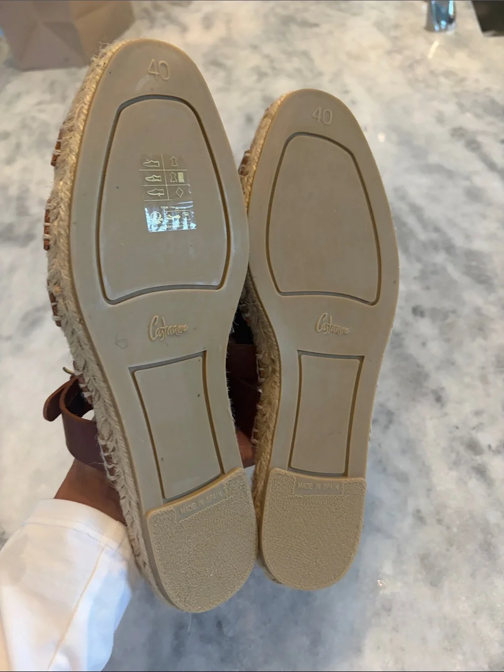 Castaner X Ancient Greek Sandals Brown Woven Leather Espadrille Slides